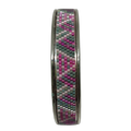 Cuff armband met luxe roze/grijs geruit kralenwerk