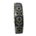 Cuff armband met luxe paars/silver kralenwerk