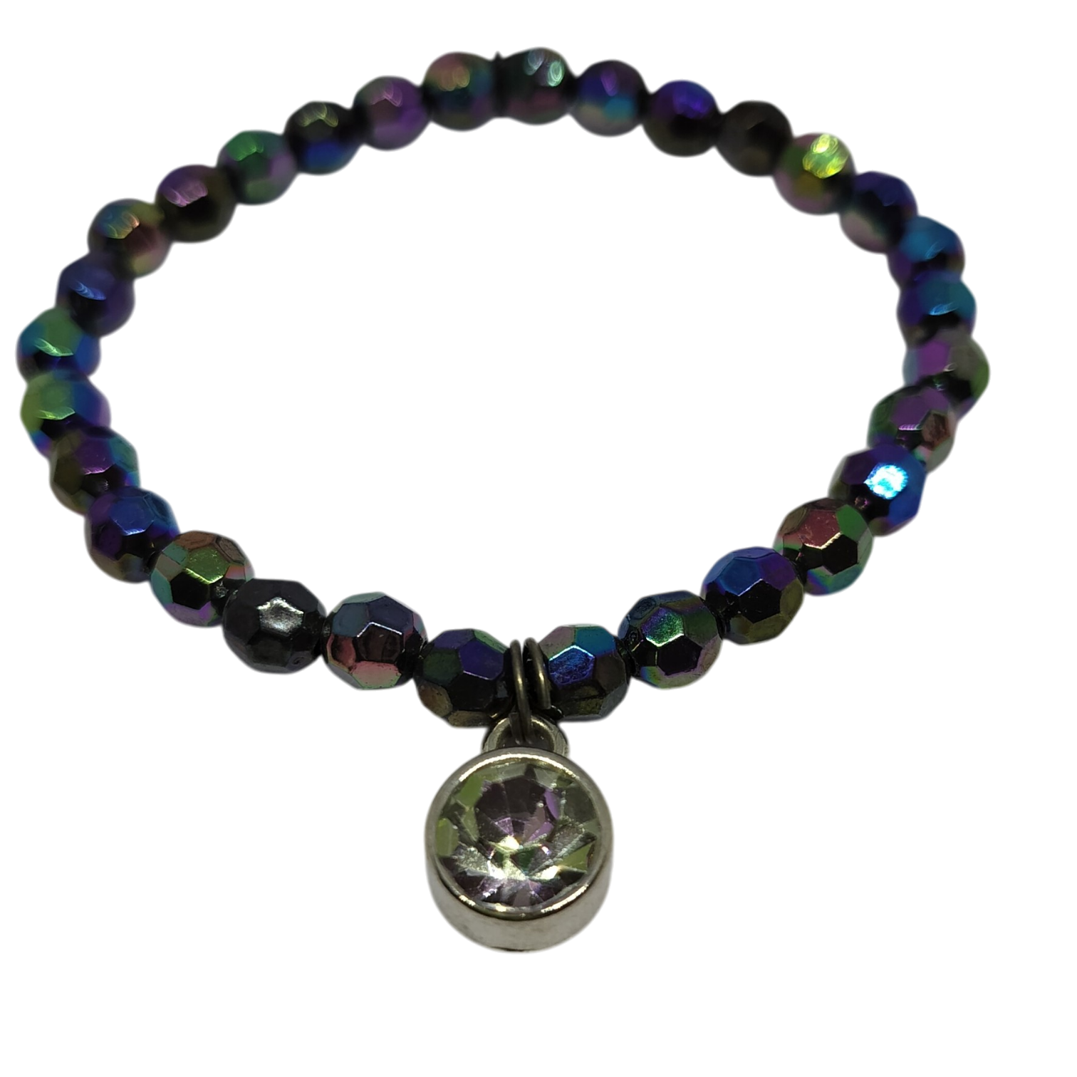 Armbandenset iriserend met bedel