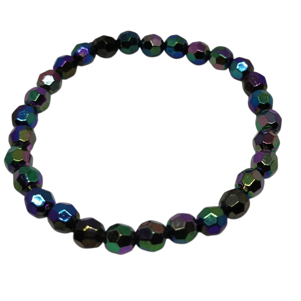 Armbandenset iriserend met bedel