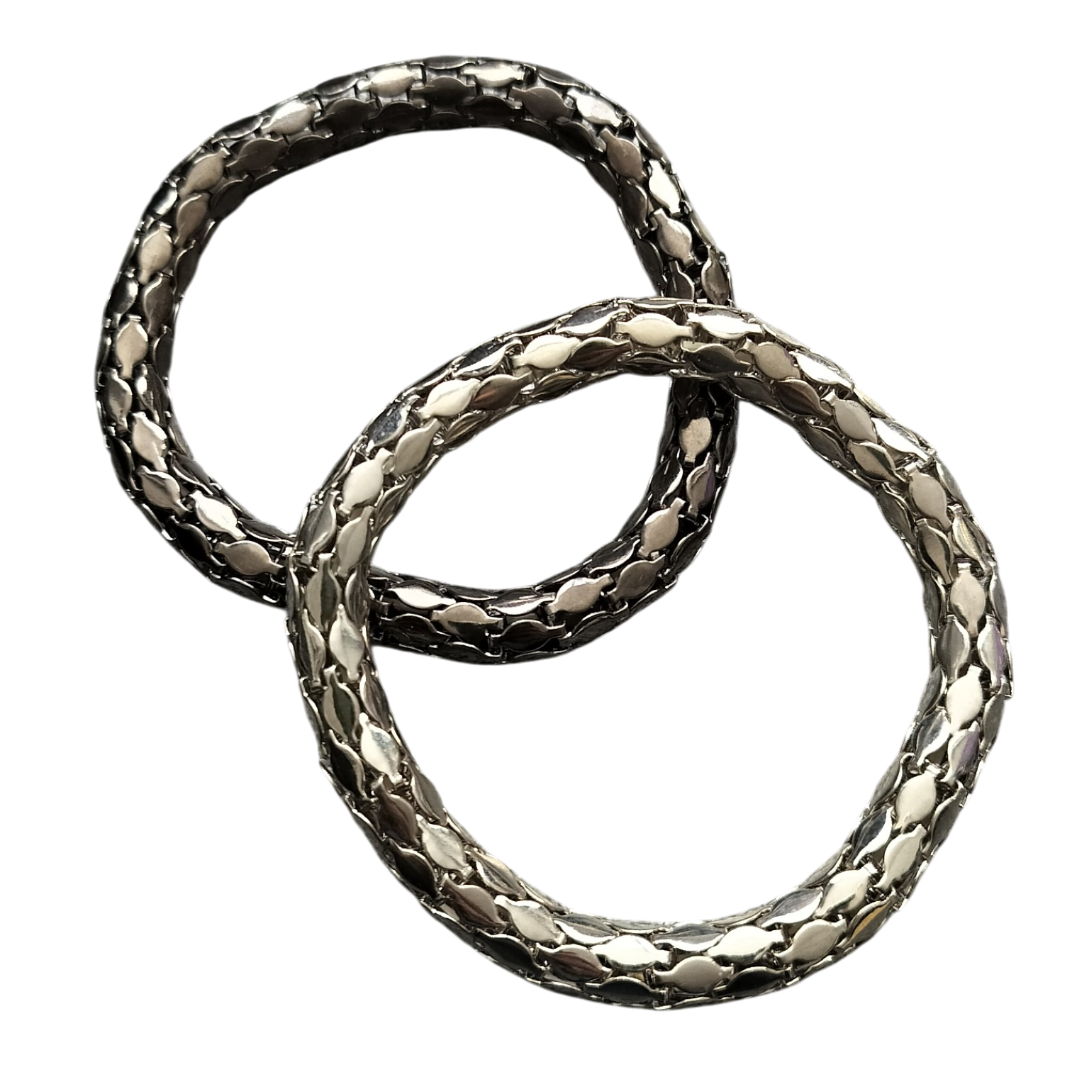 Armbanden geschubd Zilver/Antraciet