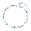 Armband (925K) met blauw strass steentje
