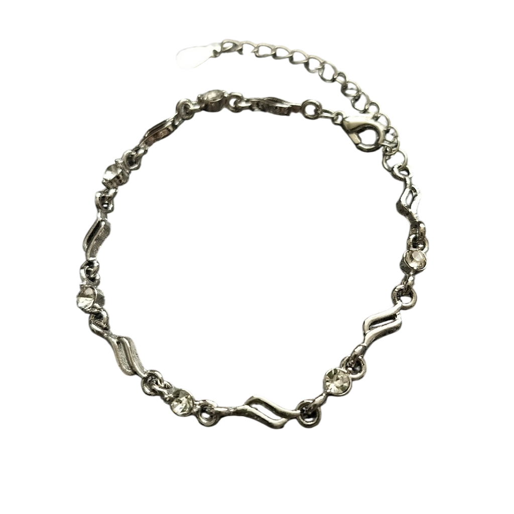 Armband (925k) met wit strass steentje