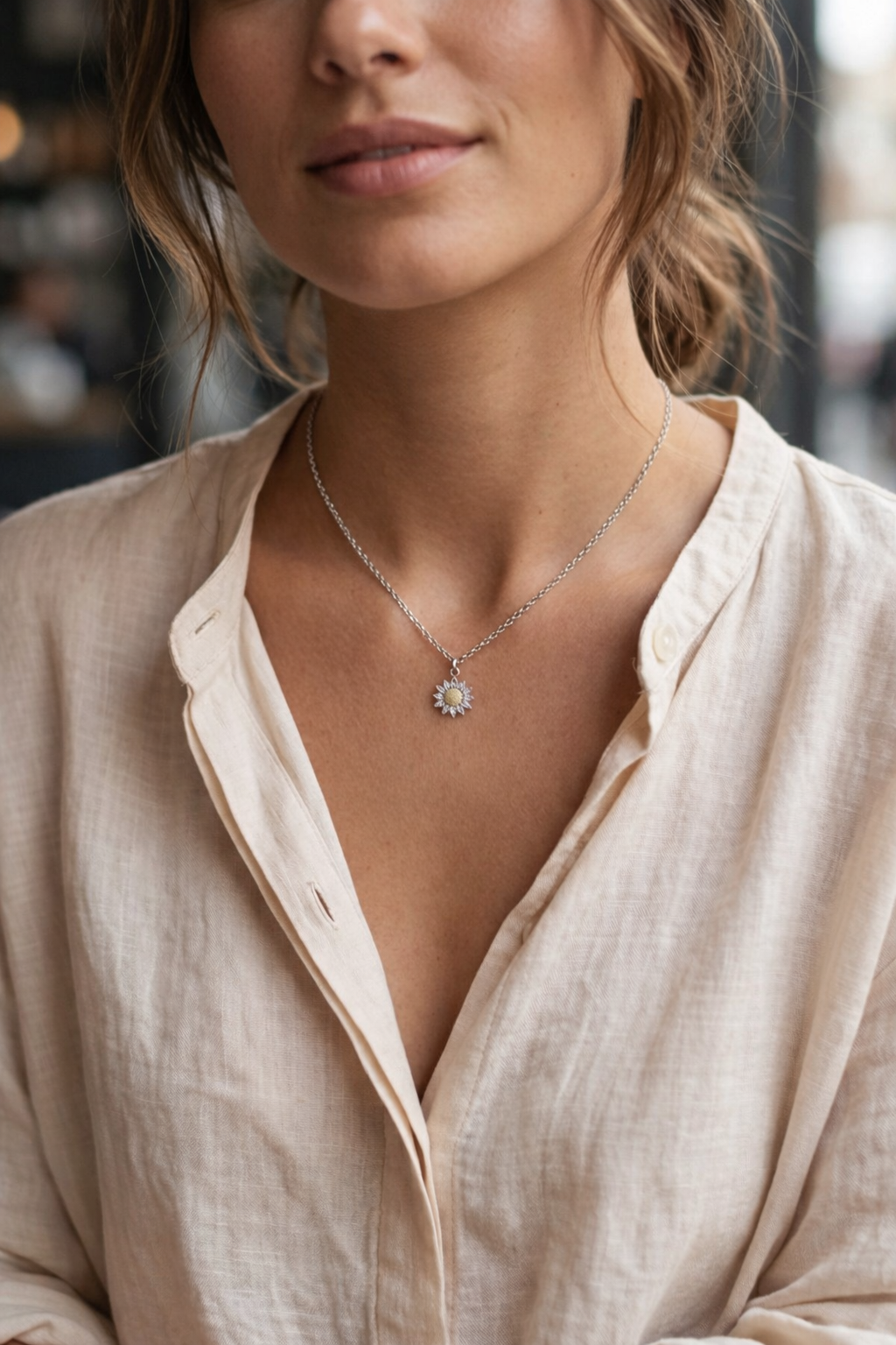 Ketting goudkleurig 'Zonnebloem'