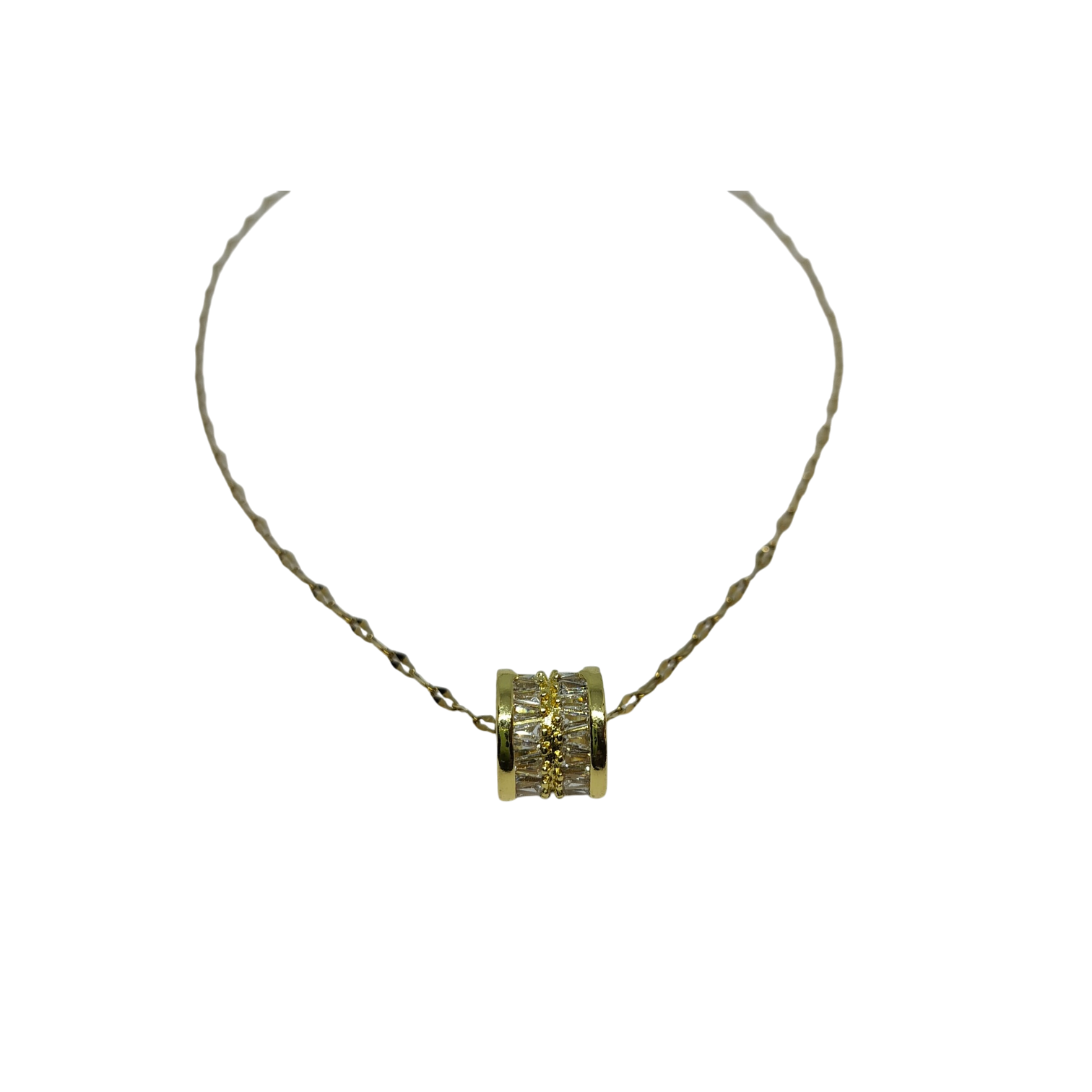 Ketting goudkleurig met hanger 'Barrel'