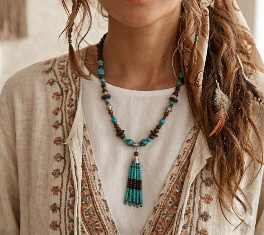 Ketting bohemian bedel 'Tassel'