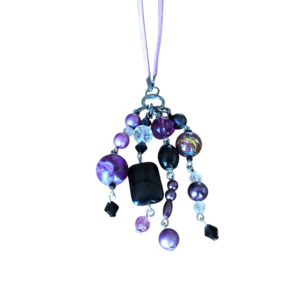 Koordketting paars met clusterhanger