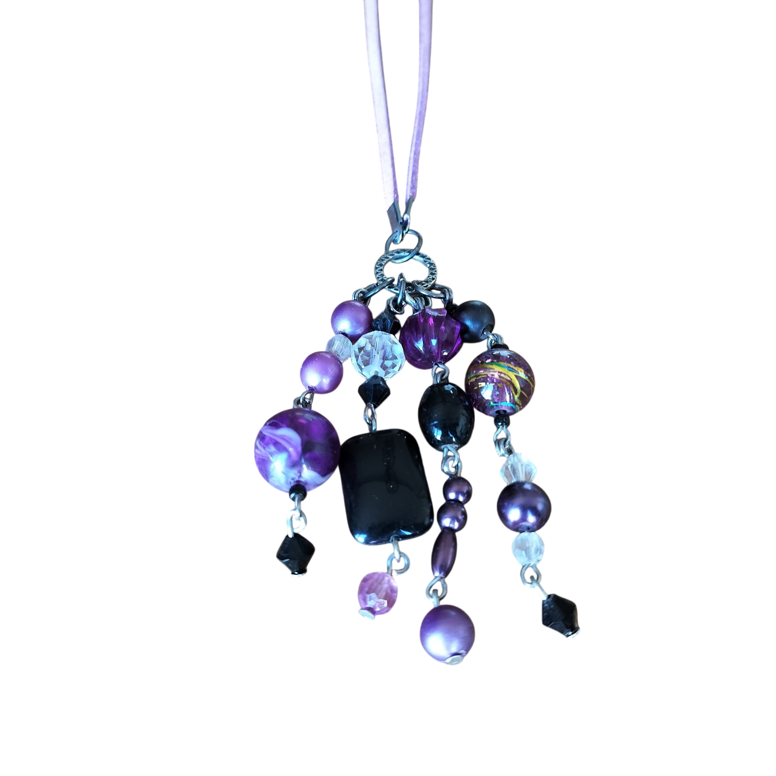 Koordketting paars met clusterhanger