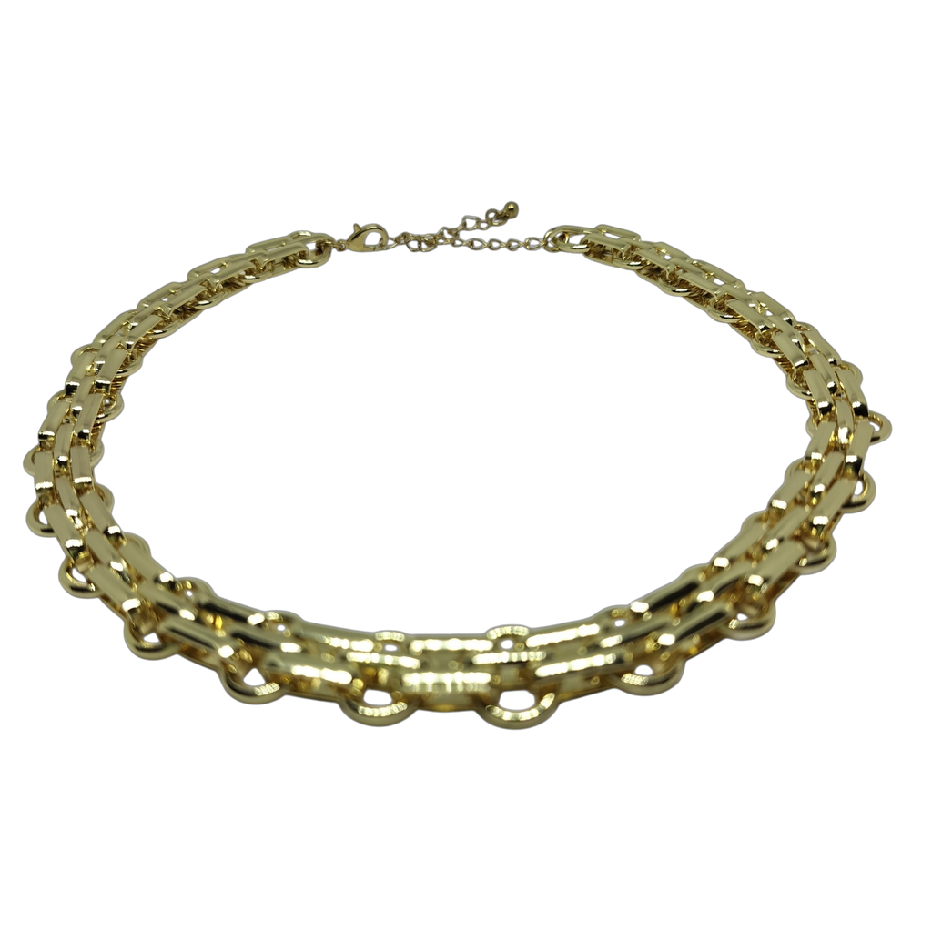 Sieradenset goudkleurige schakelketting incl. armband