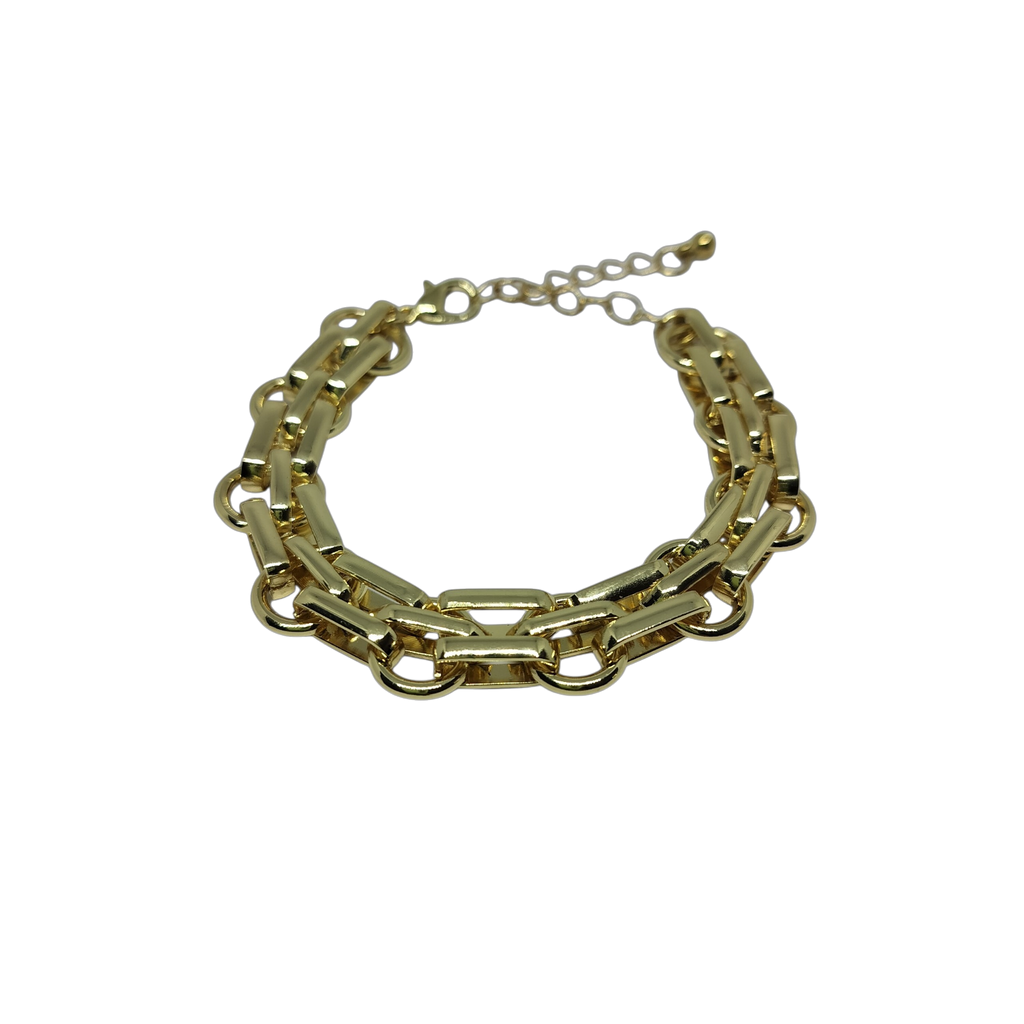 Sieradenset goudkleurige schakelketting incl. armband