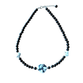 Ketting zwart met gecentreerde platte gemêleerde disk
