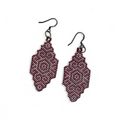 Oorhanger bordeauxrood ruit