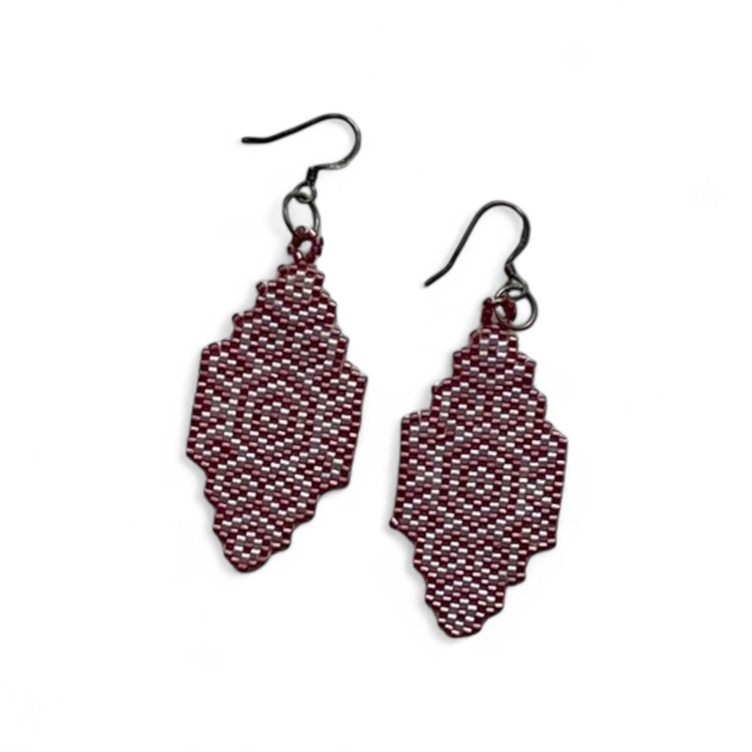 Oorhanger bordeauxrood ruit