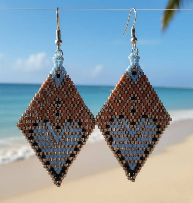 Oorbel ruitvormig design 'Hart'